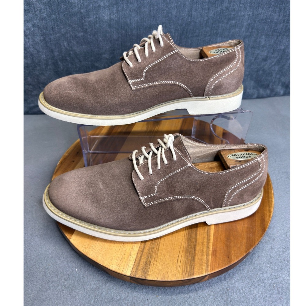 Florsheim Oxford Shoes Mens 11.5 Brown Suede Leather Contrast Stitch Derby